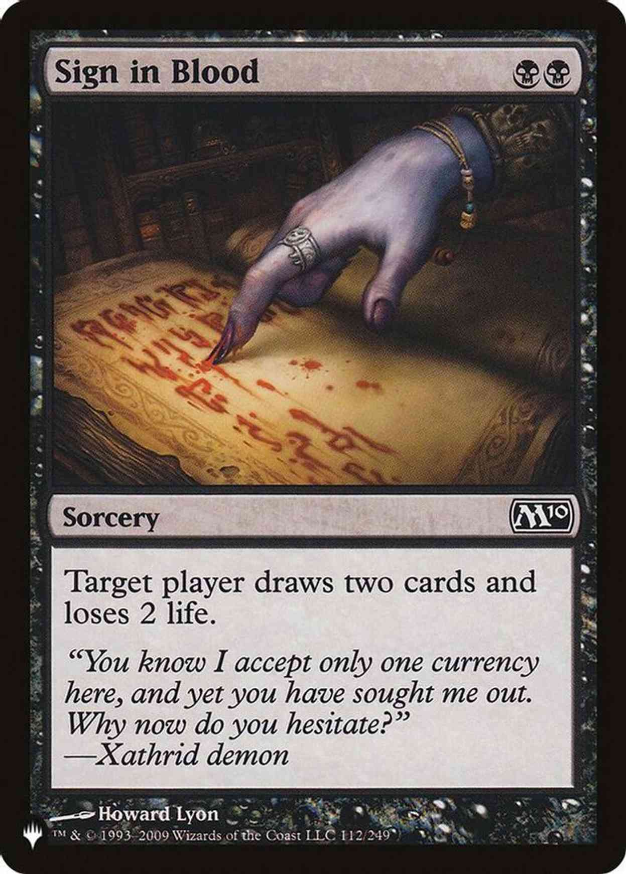 Sign in Blood (M10) magic card front