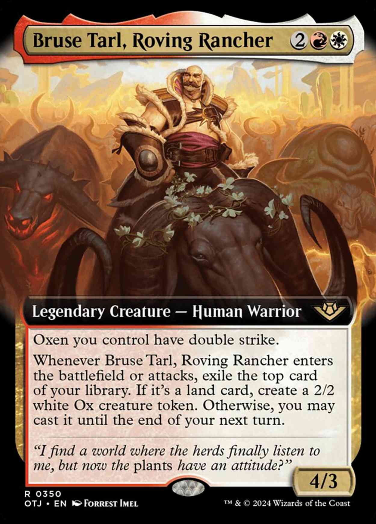 Bruse Tarl, Roving Rancher (Extended Art) Price from mtg Outlaws of ...