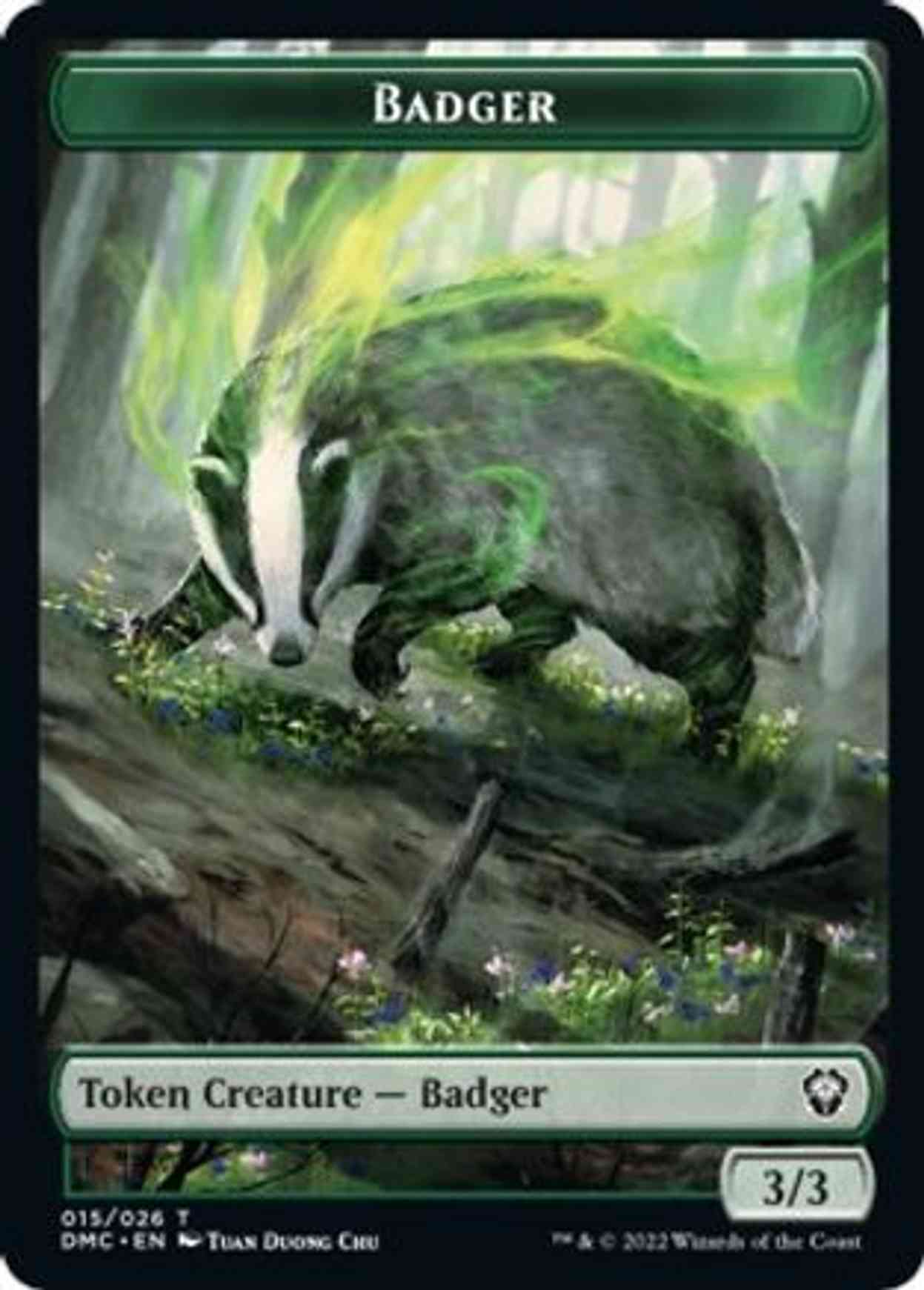 Badger Token magic card front