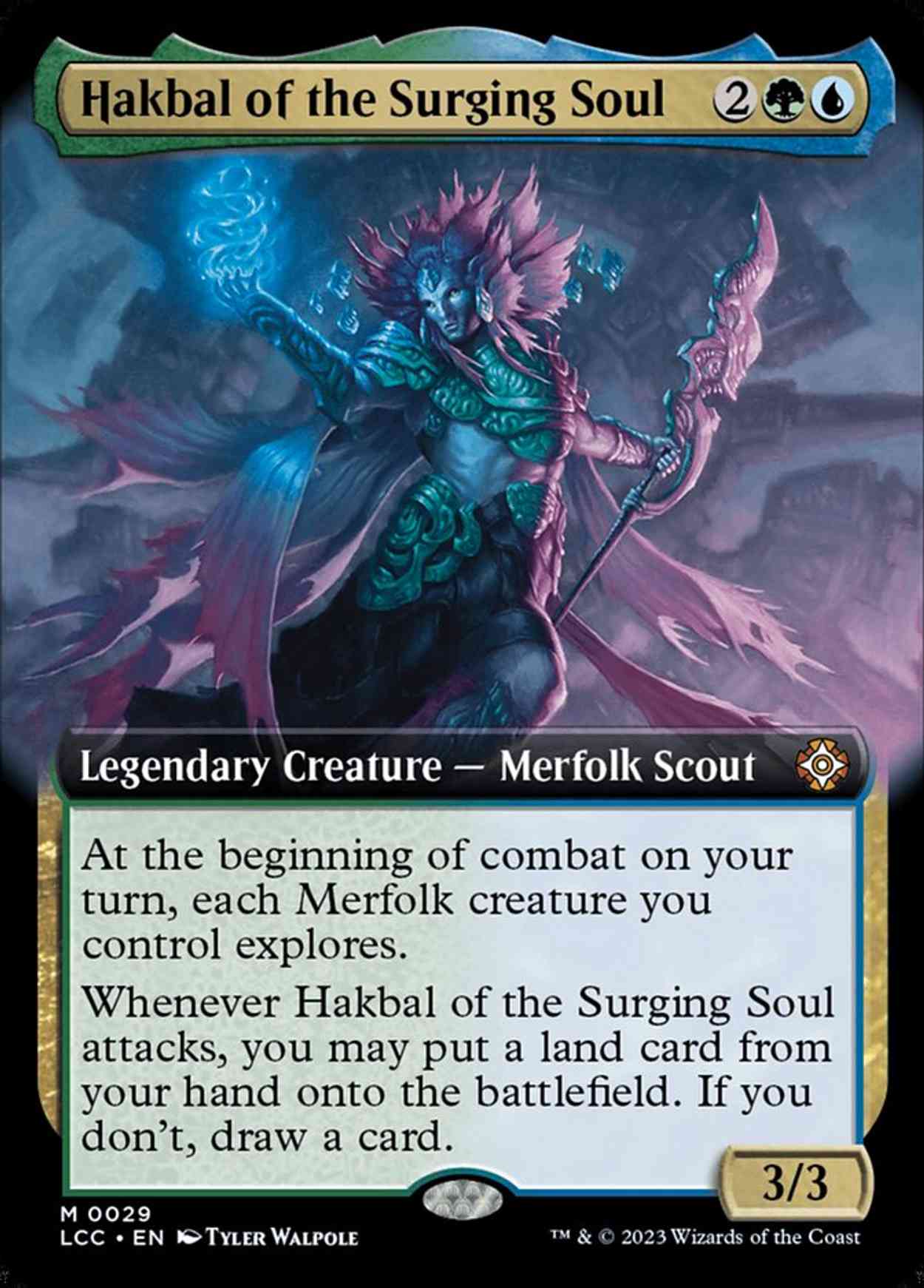 Hakbal of the Surging Soul (Extended Art) magic card front