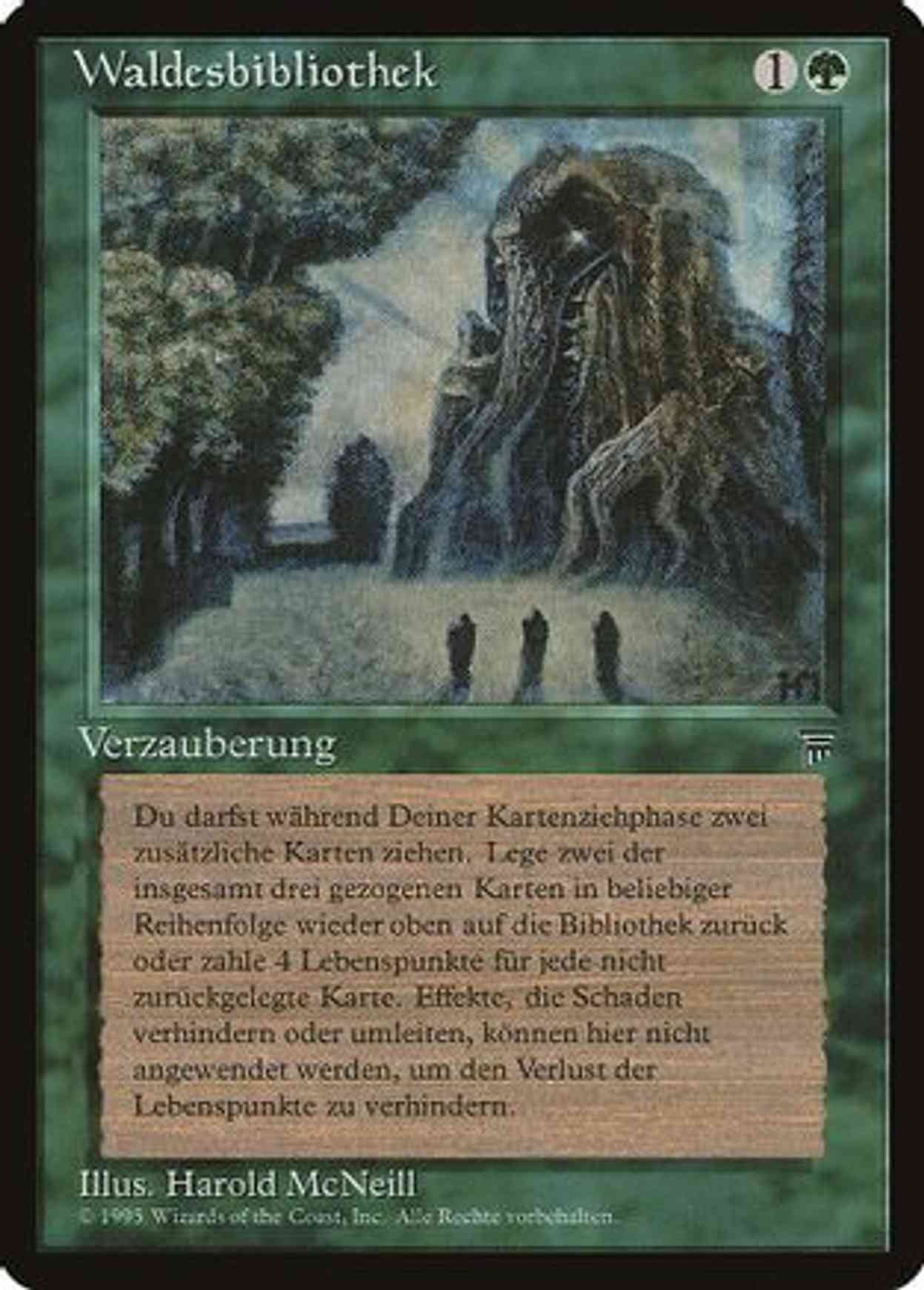 Sylvan Library (German)- "Waldesbibliothek" magic card front