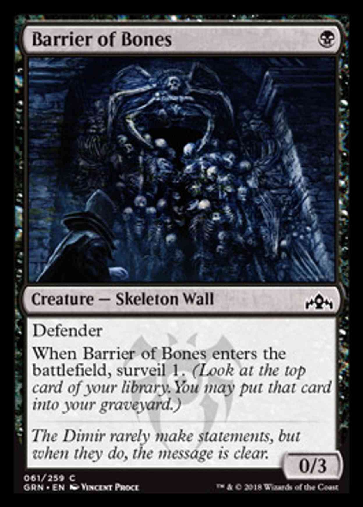 Barrier of Bones magic card front