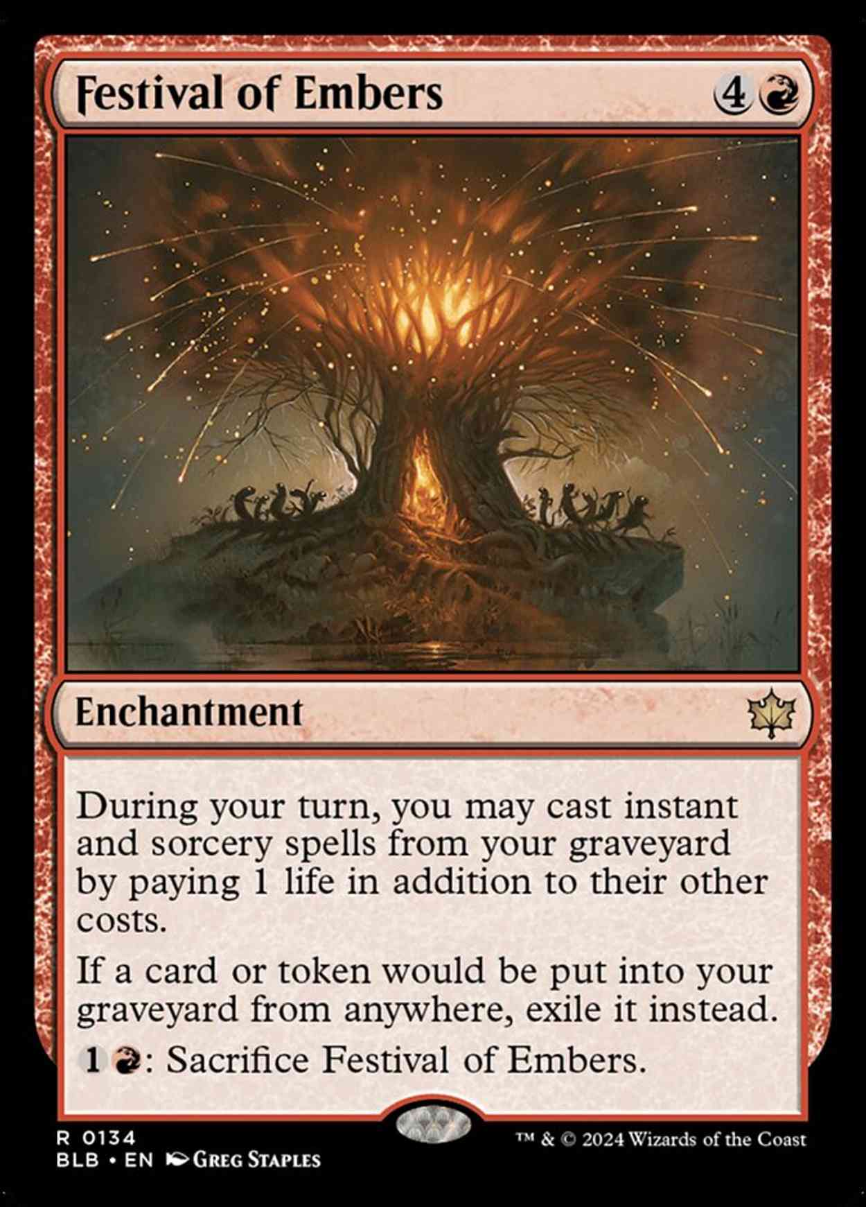 Festival of Embers magic card front