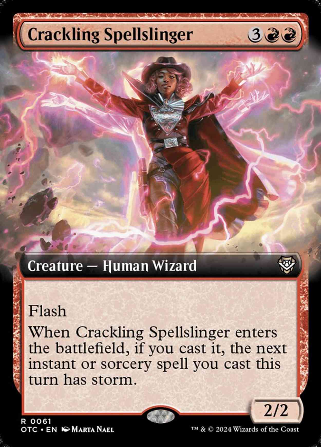 Crackling Spellslinger (Extended Art) magic card front