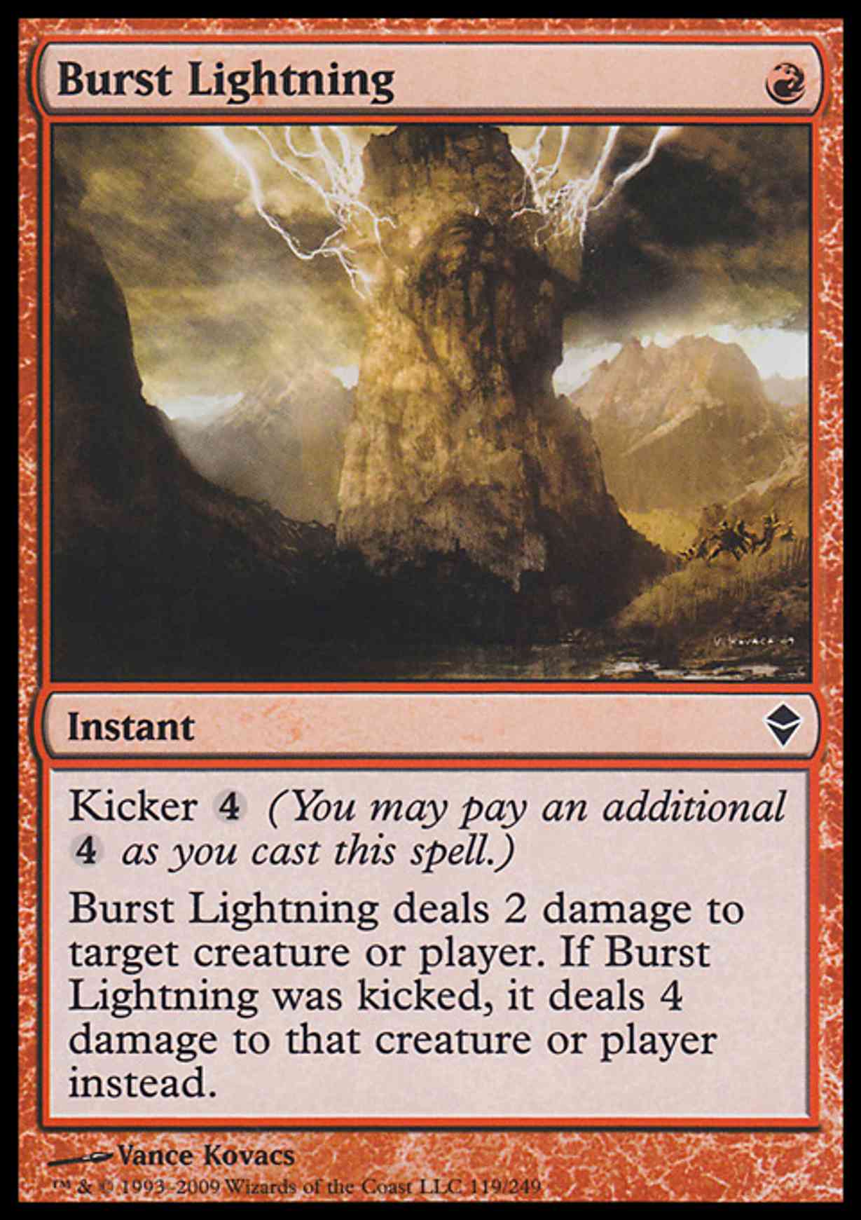 Burst Lightning magic card front