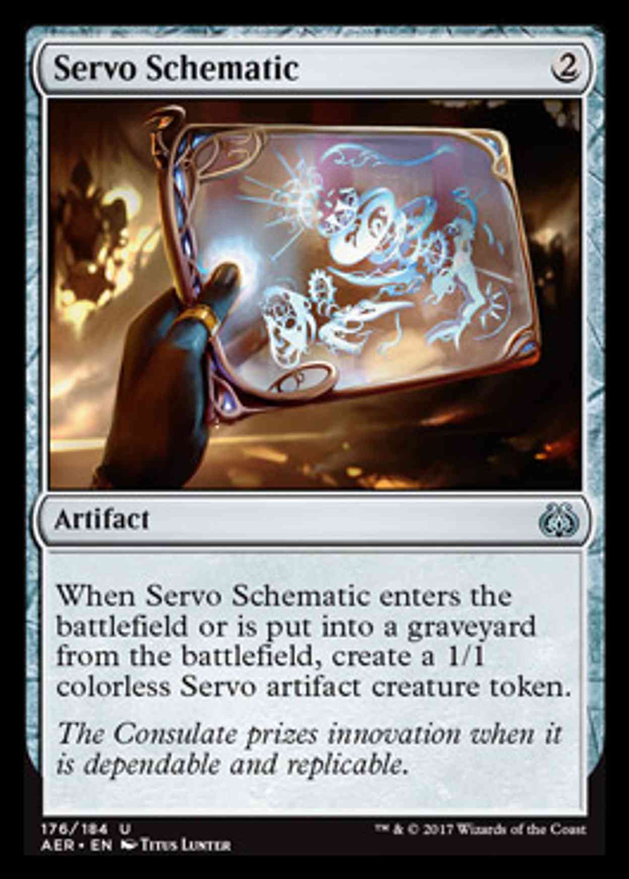 Servo Schematic magic card front