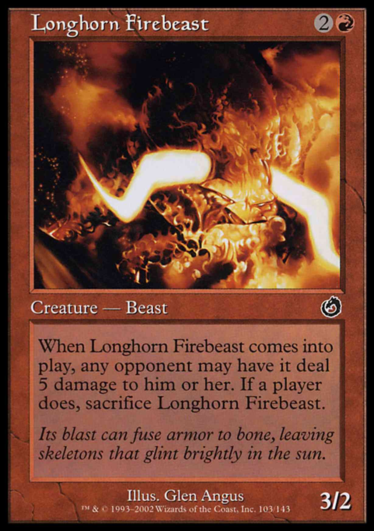 Longhorn Firebeast magic card front