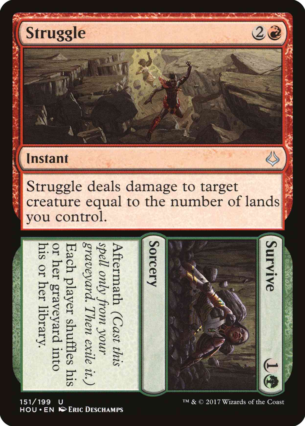 Struggle // Survive magic card front