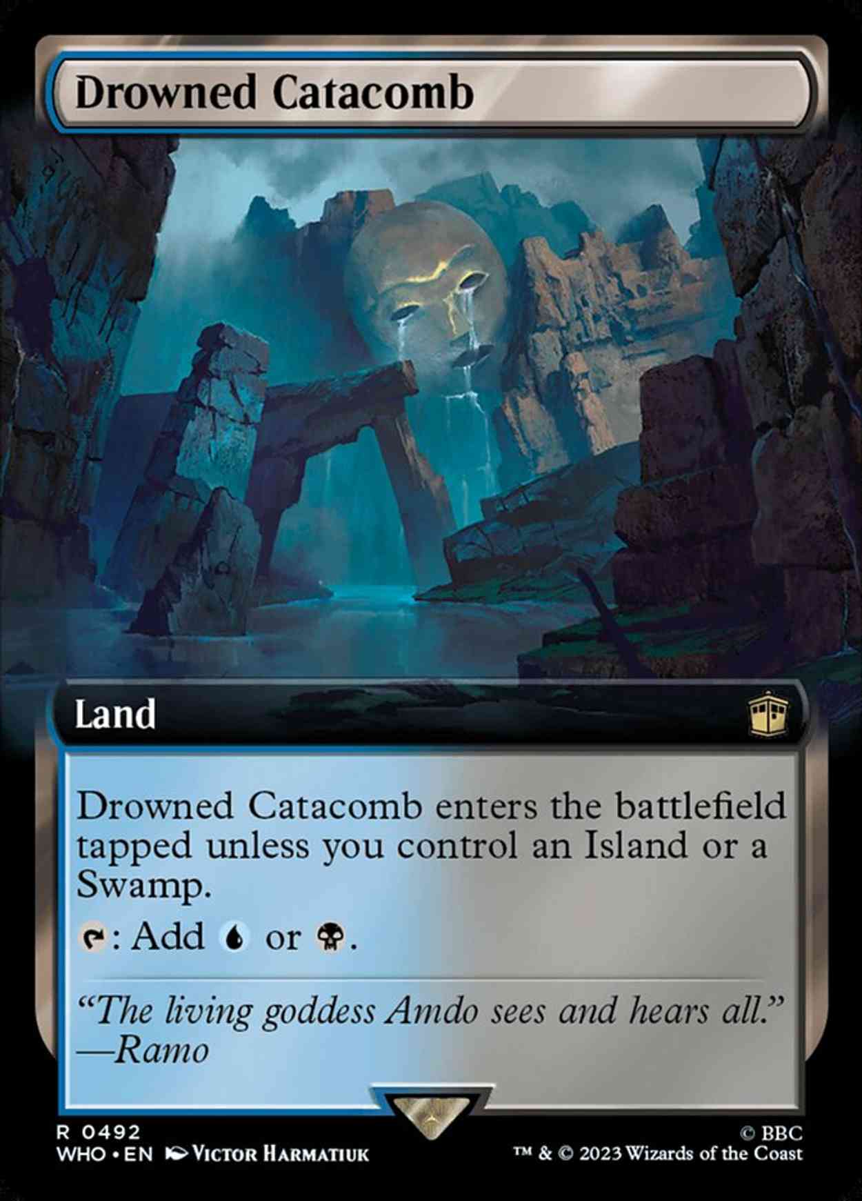 Drowned Catacomb (Extended Art) magic card front
