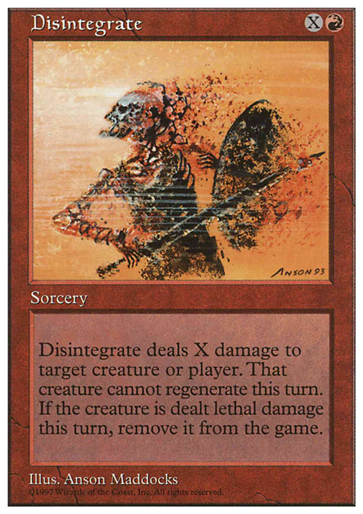 Disintegrate magic card front