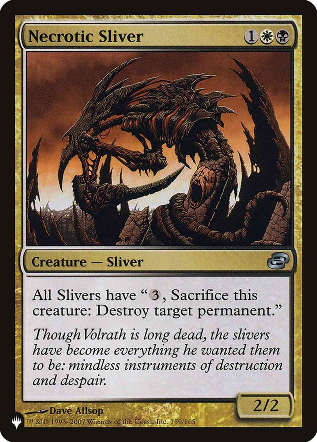 Necrotic Sliver magic card front