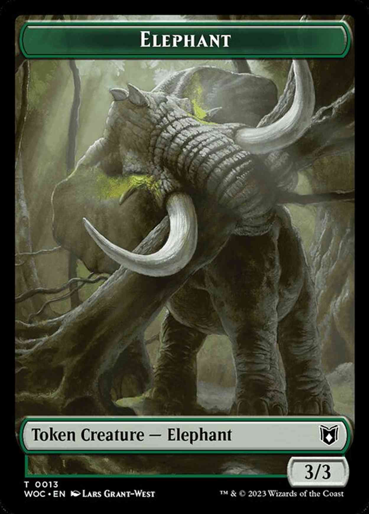 Elephant // Saproling Double-Sided Token magic card front