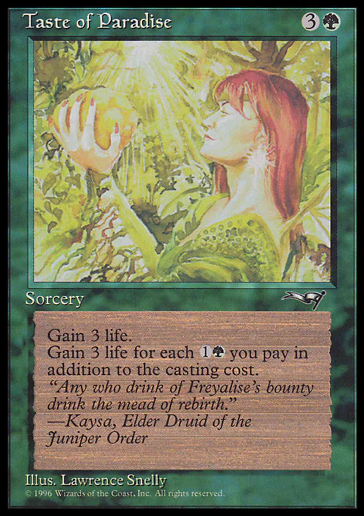 Taste of Paradise (Holding Fruit) magic card front