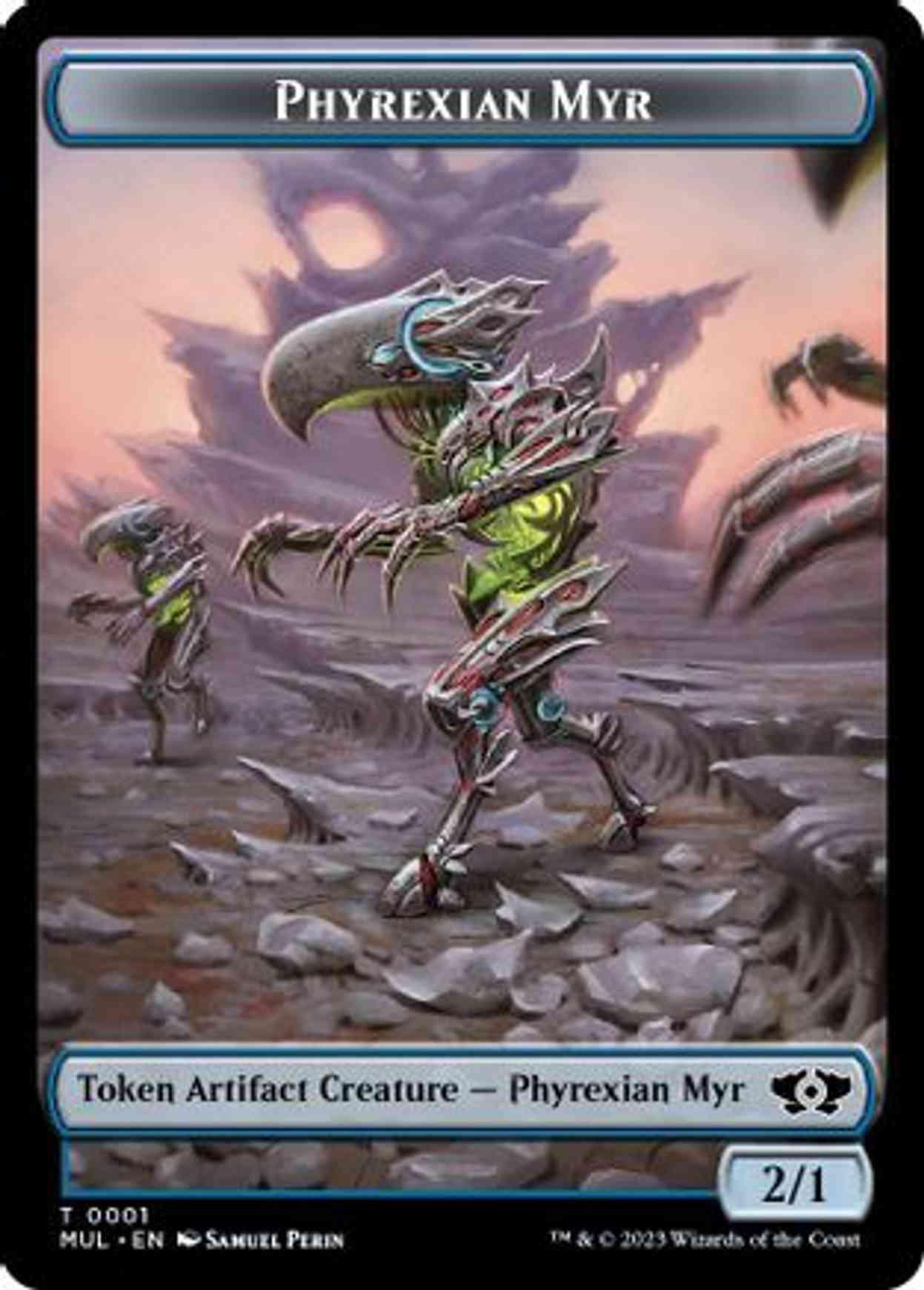 Phyrexian Myr // Dinosaur Double-Sided Token magic card front