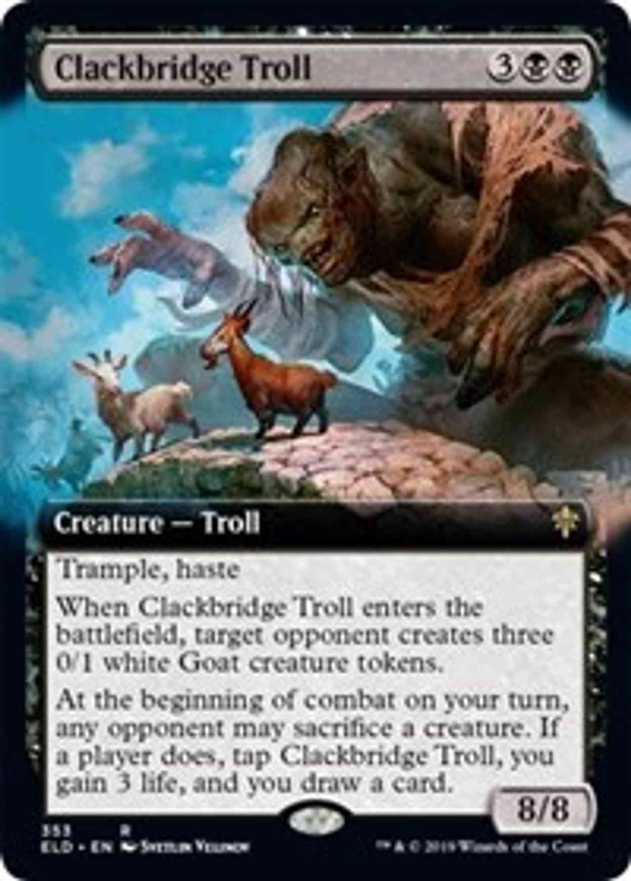 Clackbridge Troll (Extended Art) magic card front