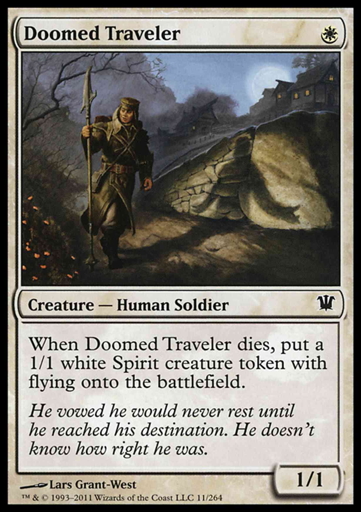 Doomed Traveler magic card front