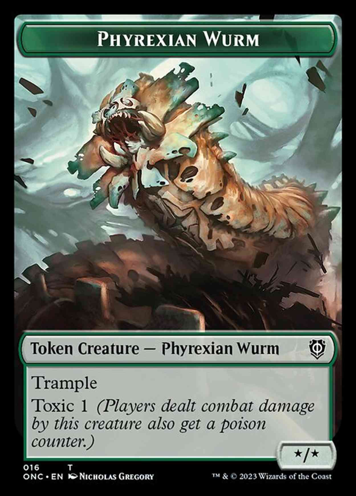 Phyrexian Wurm // Phyrexian Horror Double-sided Token magic card front