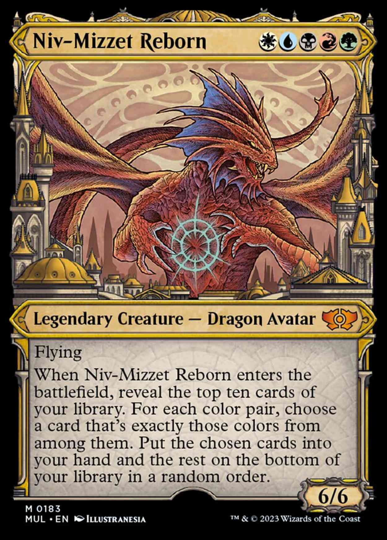 Niv-Mizzet Reborn (Halo Foil) magic card front