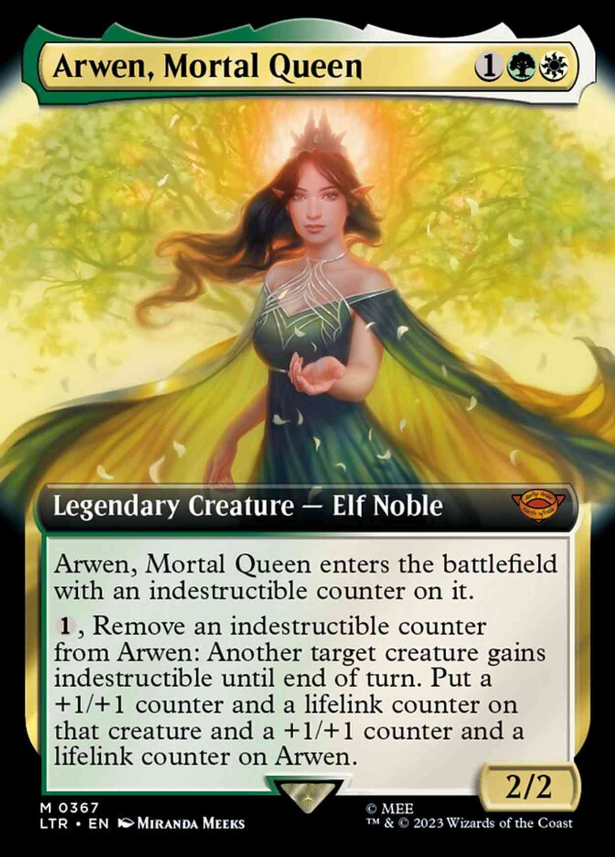 Arwen, Mortal Queen (Extended Art) magic card front