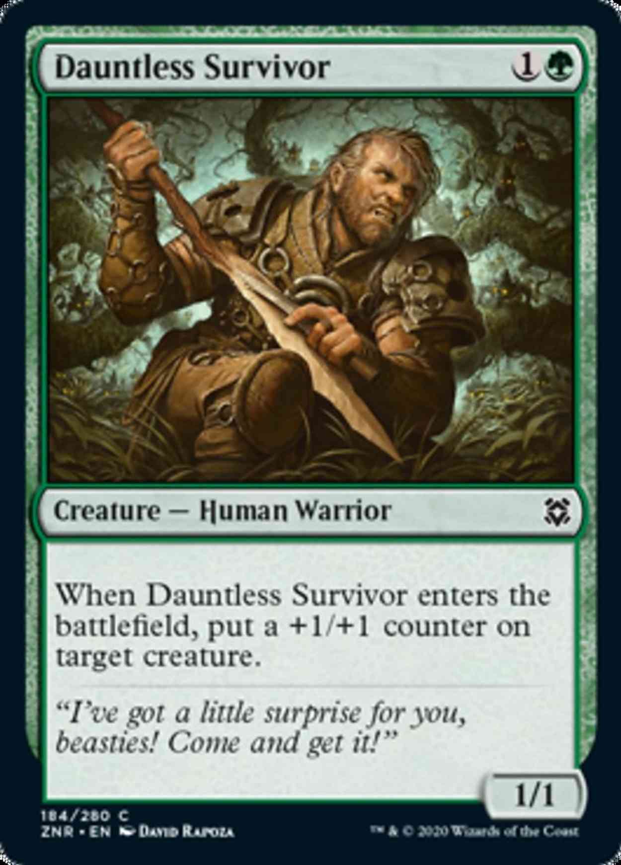 Dauntless Survivor magic card front