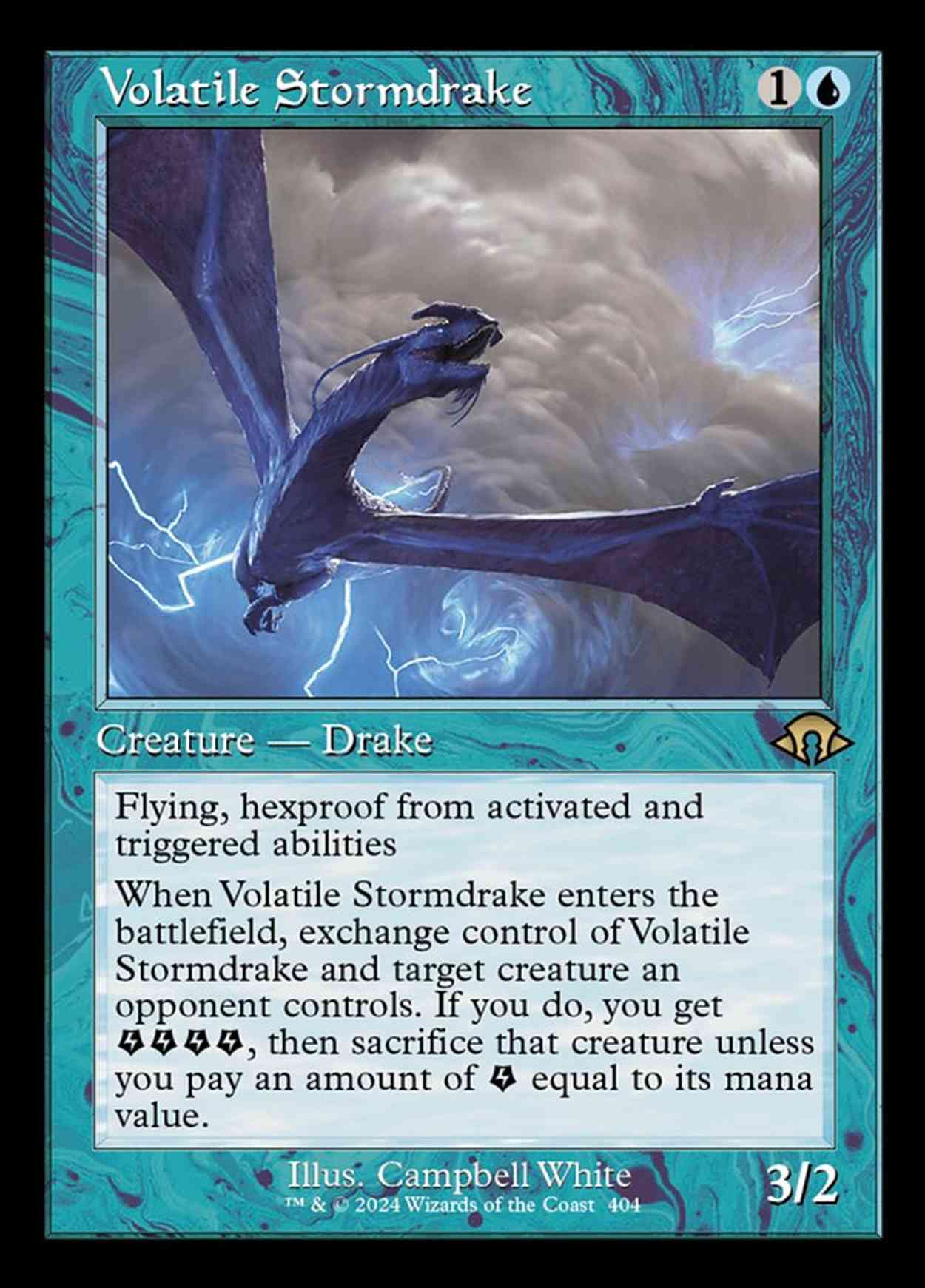 Volatile Stormdrake (Retro Frame) magic card front