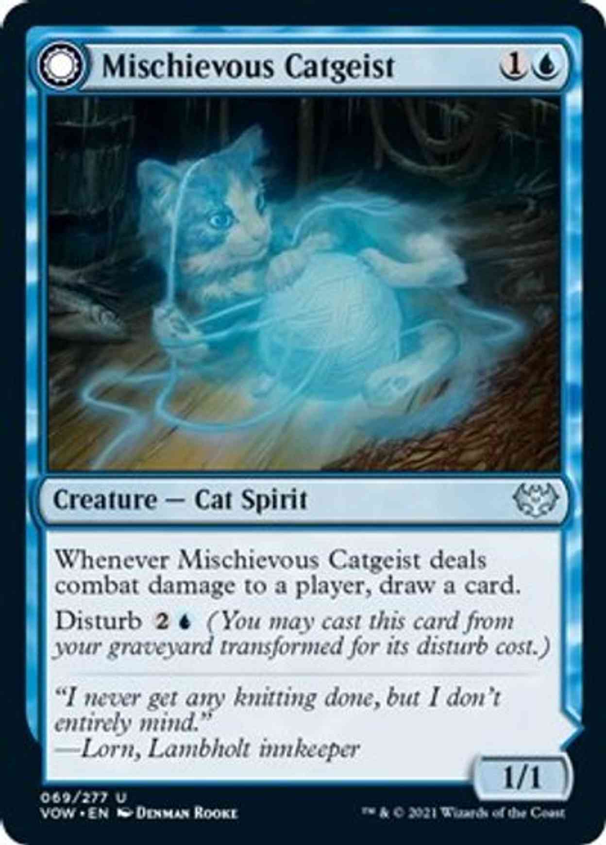Mischievous Catgeist magic card front
