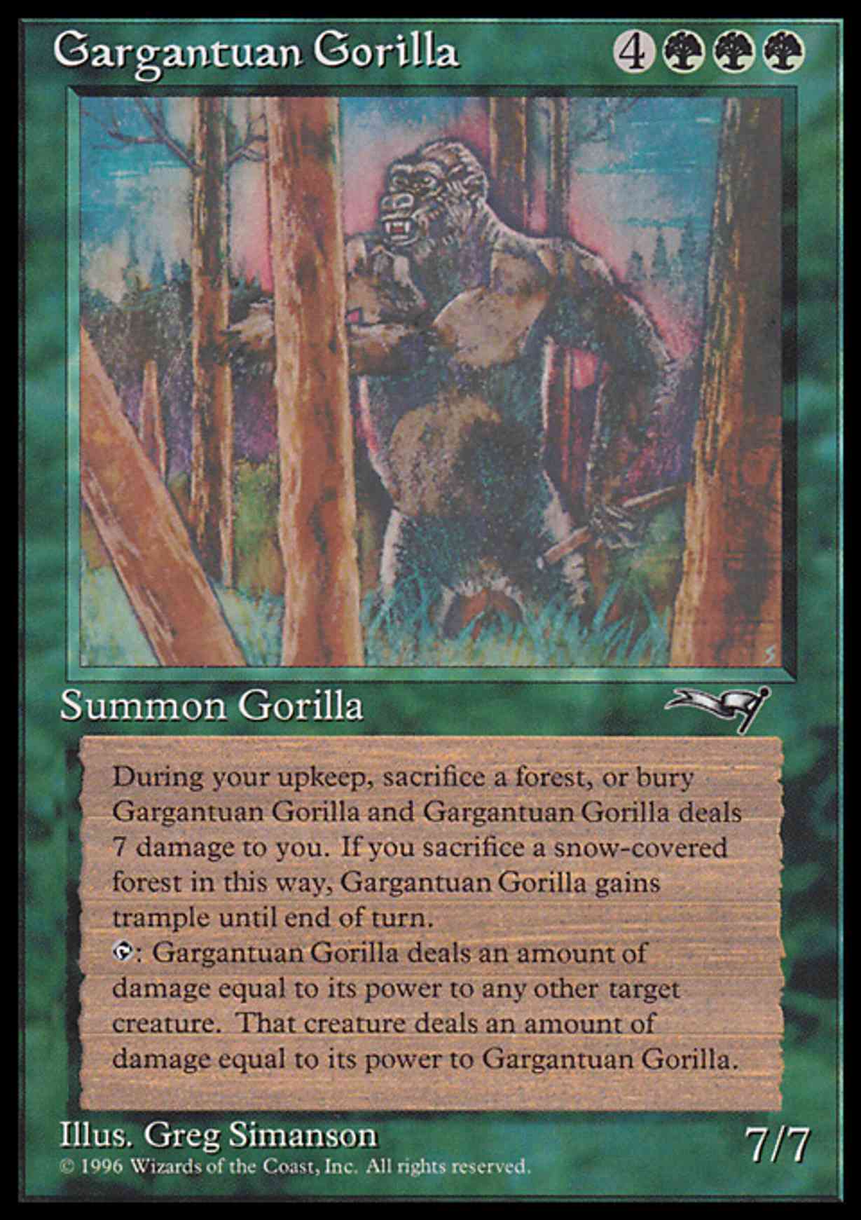 Gargantuan Gorilla magic card front