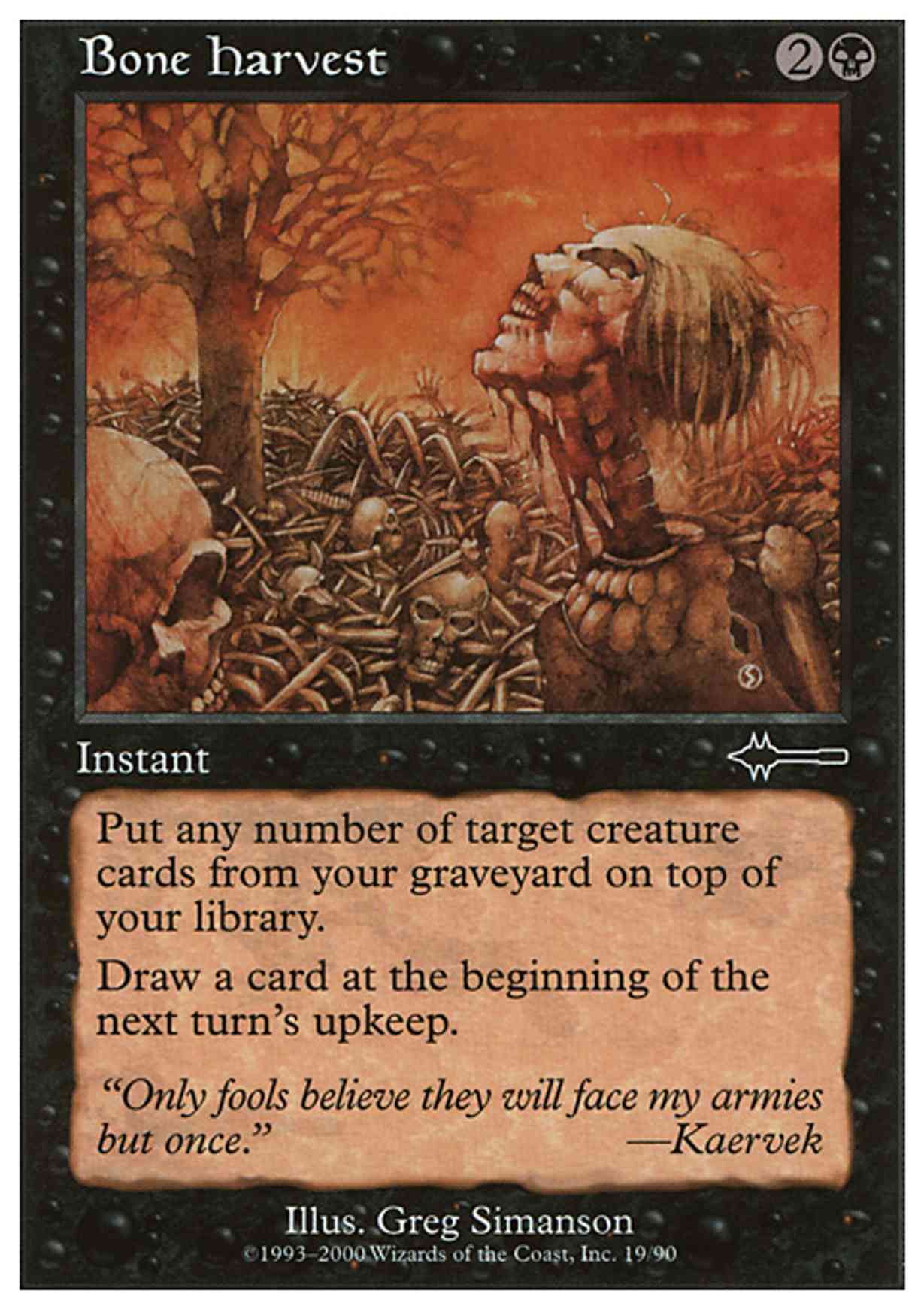 Bone Harvest magic card front