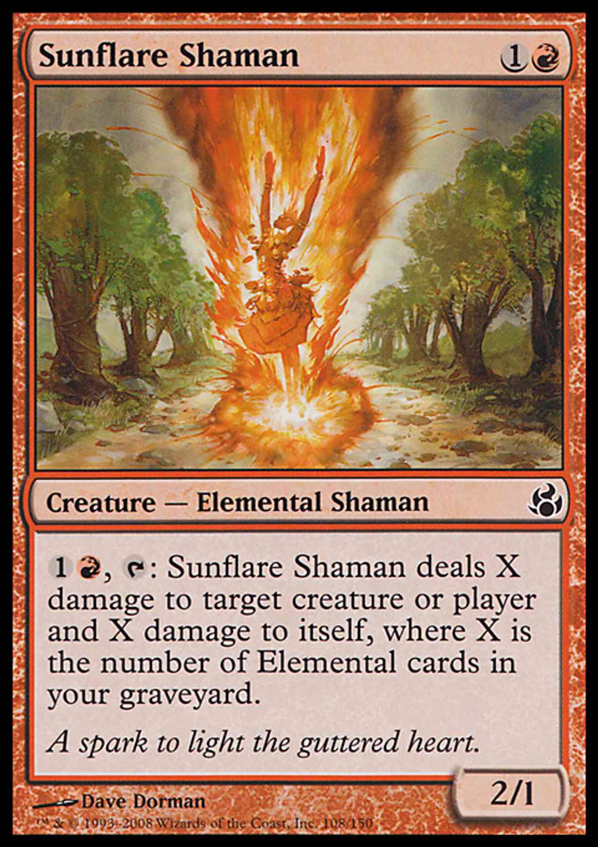 Sunflare Shaman magic card front