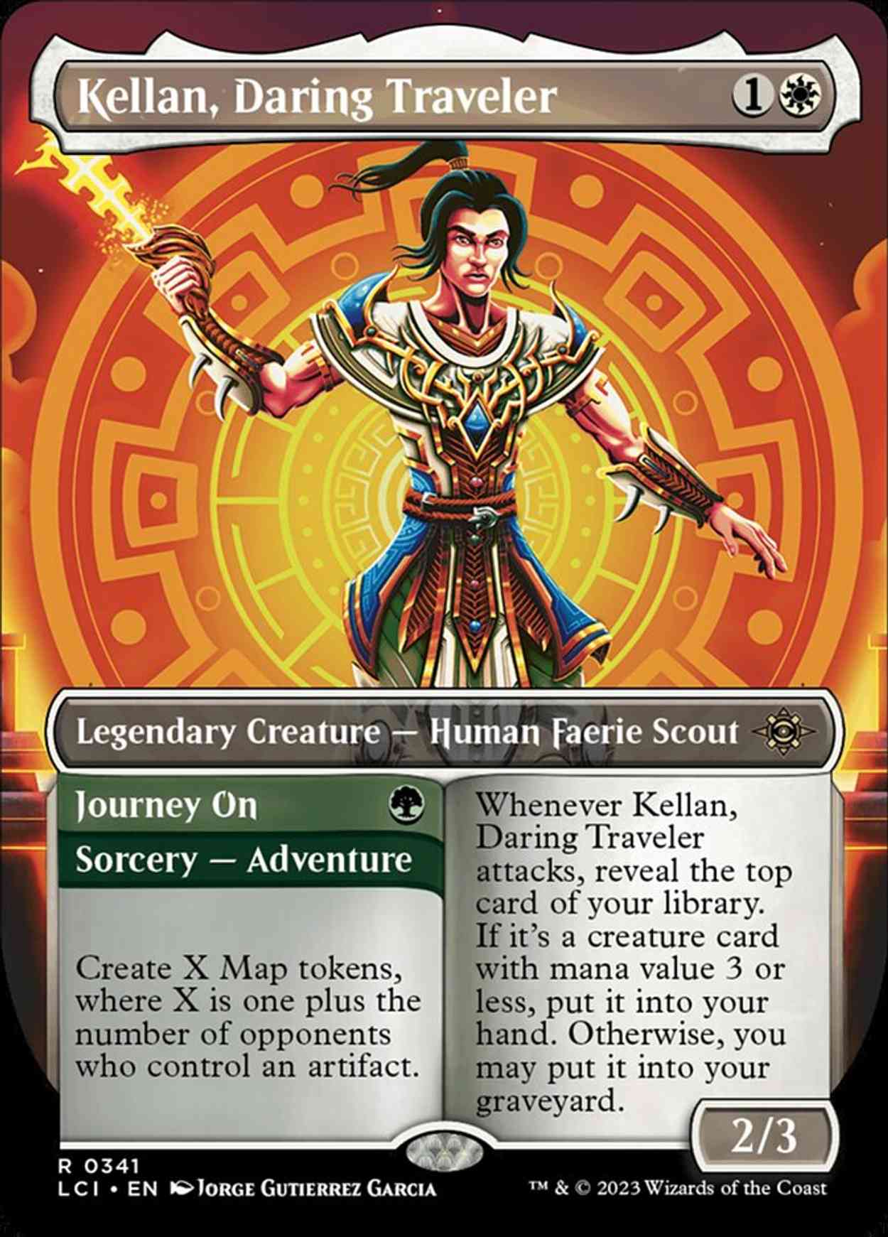 Kellan, Daring Traveler (Borderless) magic card front