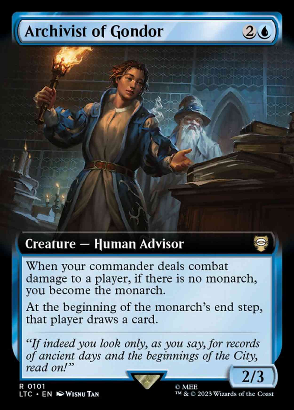 Archivist of Gondor (Extended Art) magic card front