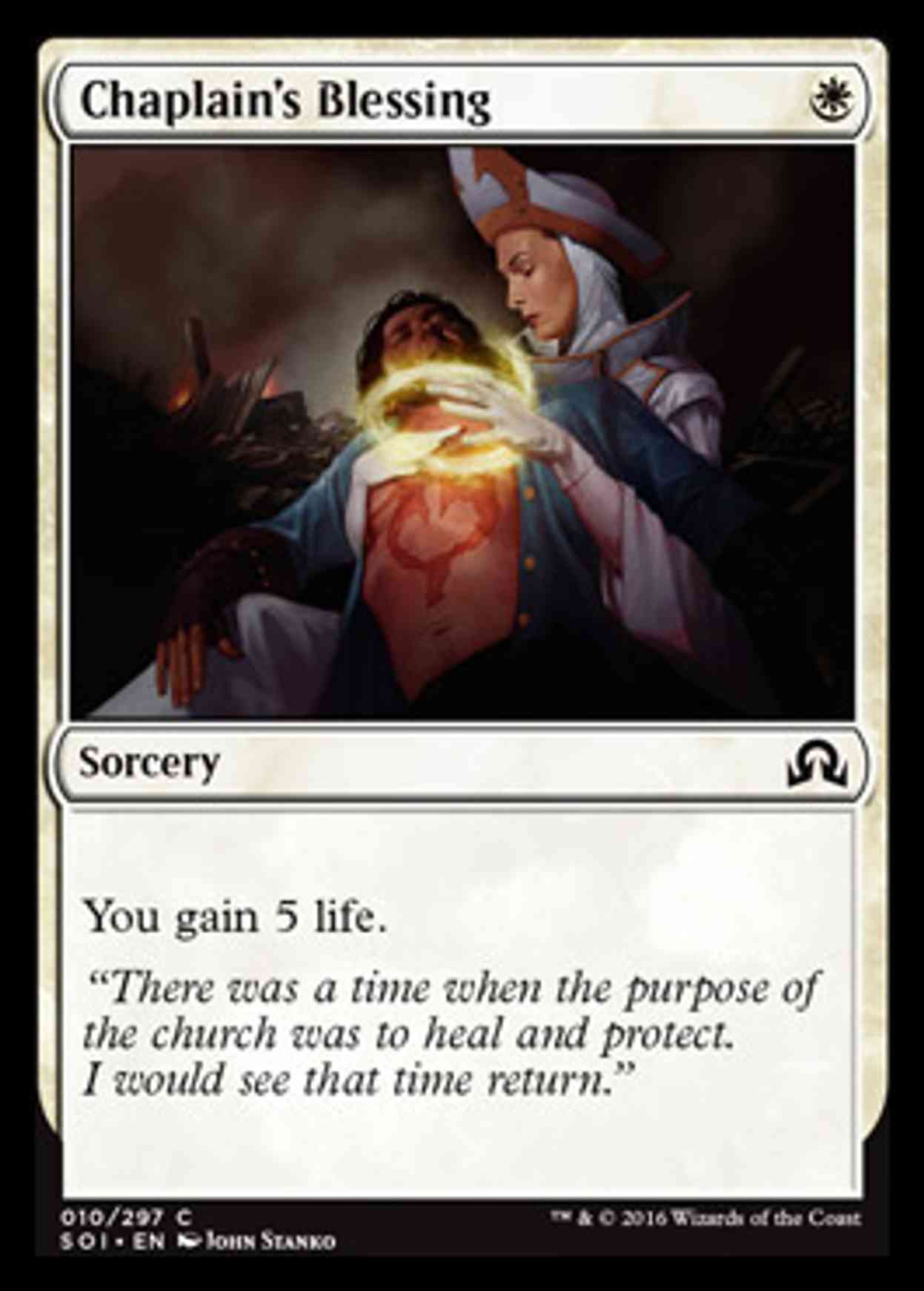 Chaplain's Blessing magic card front