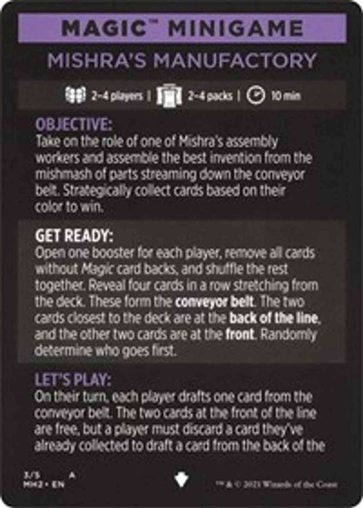Magic Minigame: Mishra's Manufactory magic card front