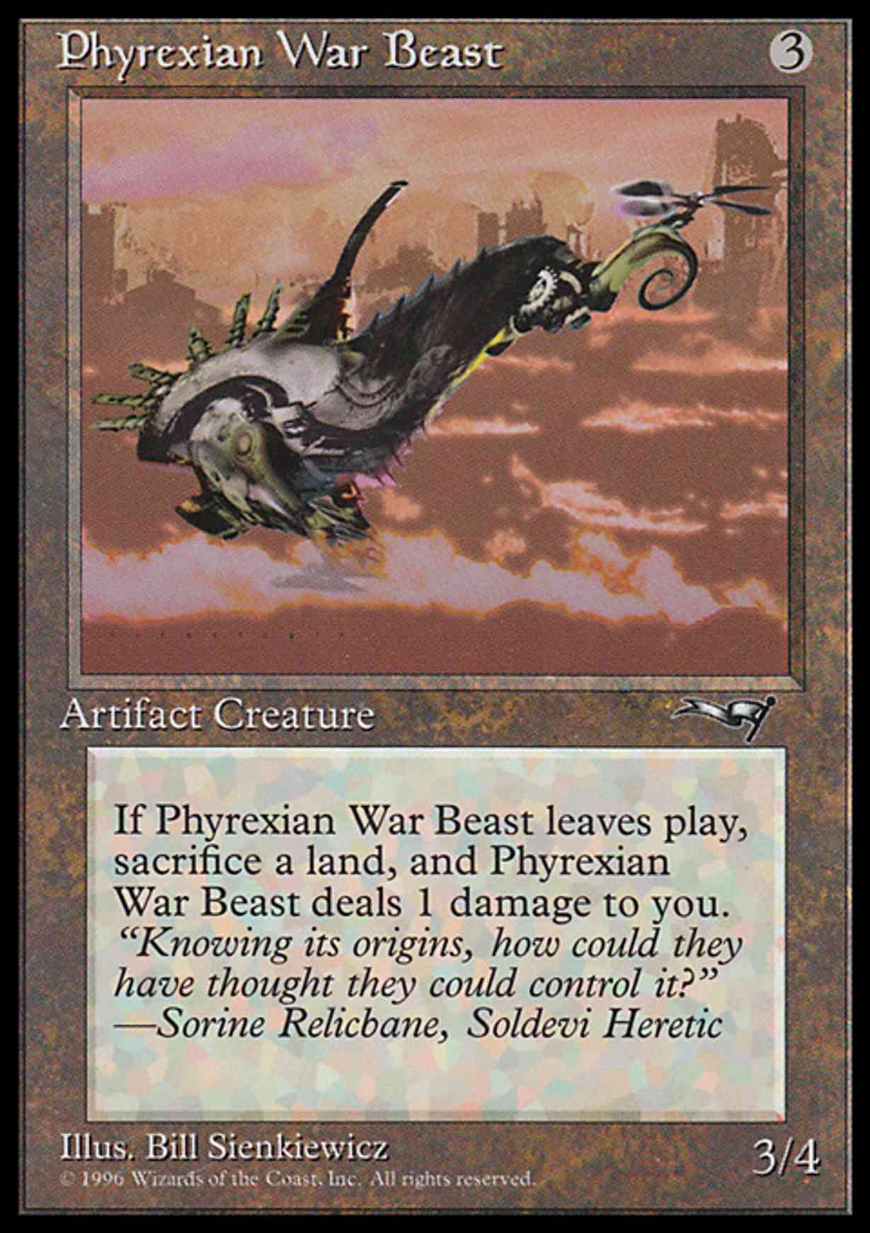 Phyrexian War Beast (Facing Right) magic card front