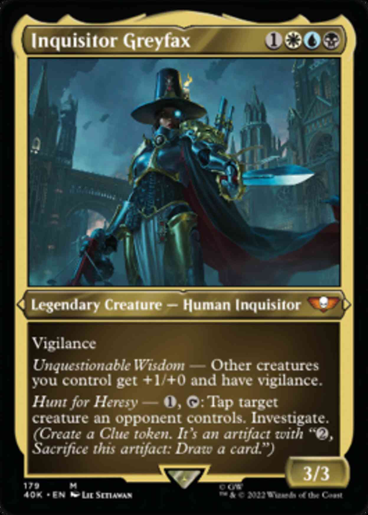 Inquisitor Greyfax (Display Commander) (Surge Foil) - Thick Stock magic card front