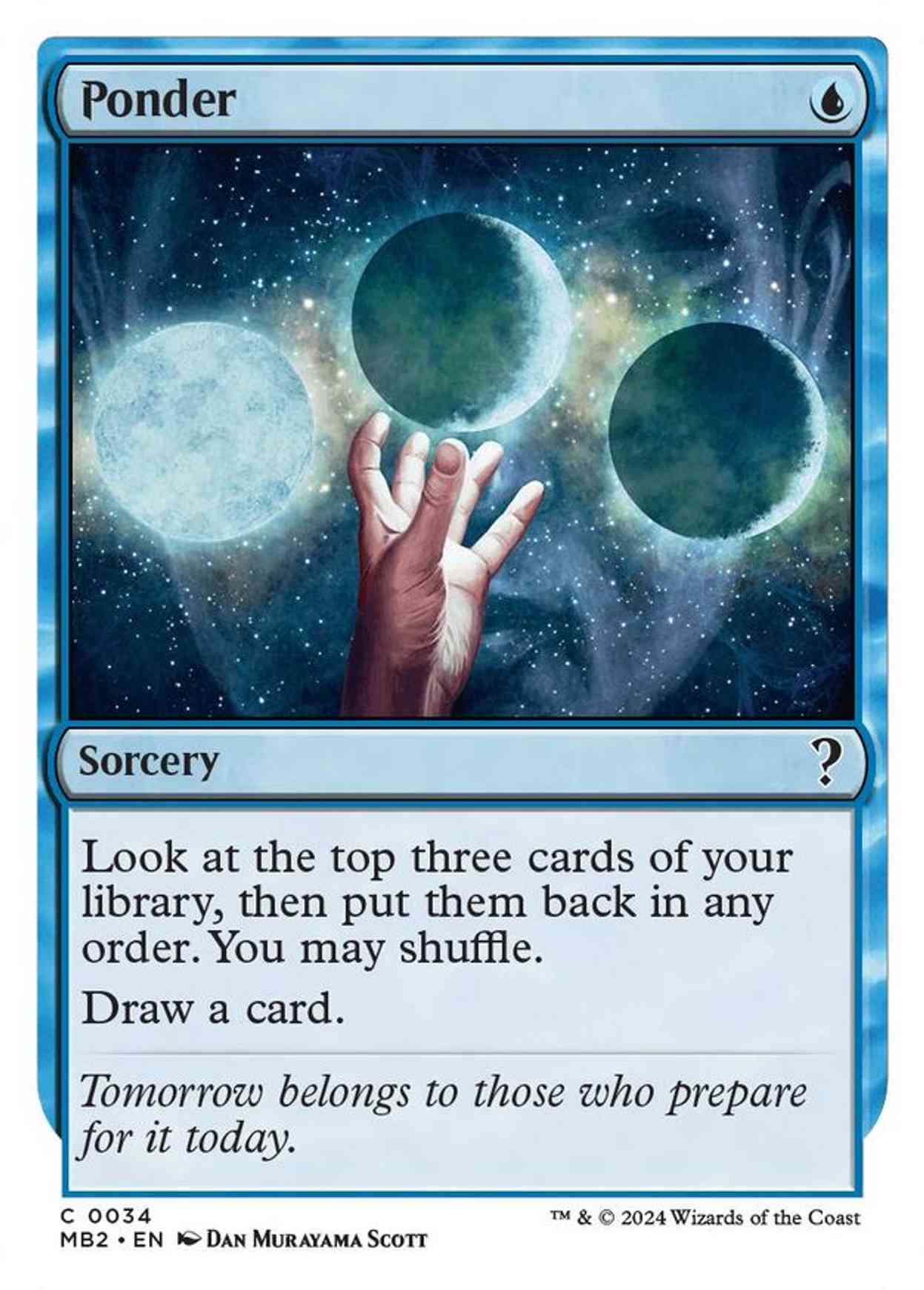 Ponder (White Border) magic card front