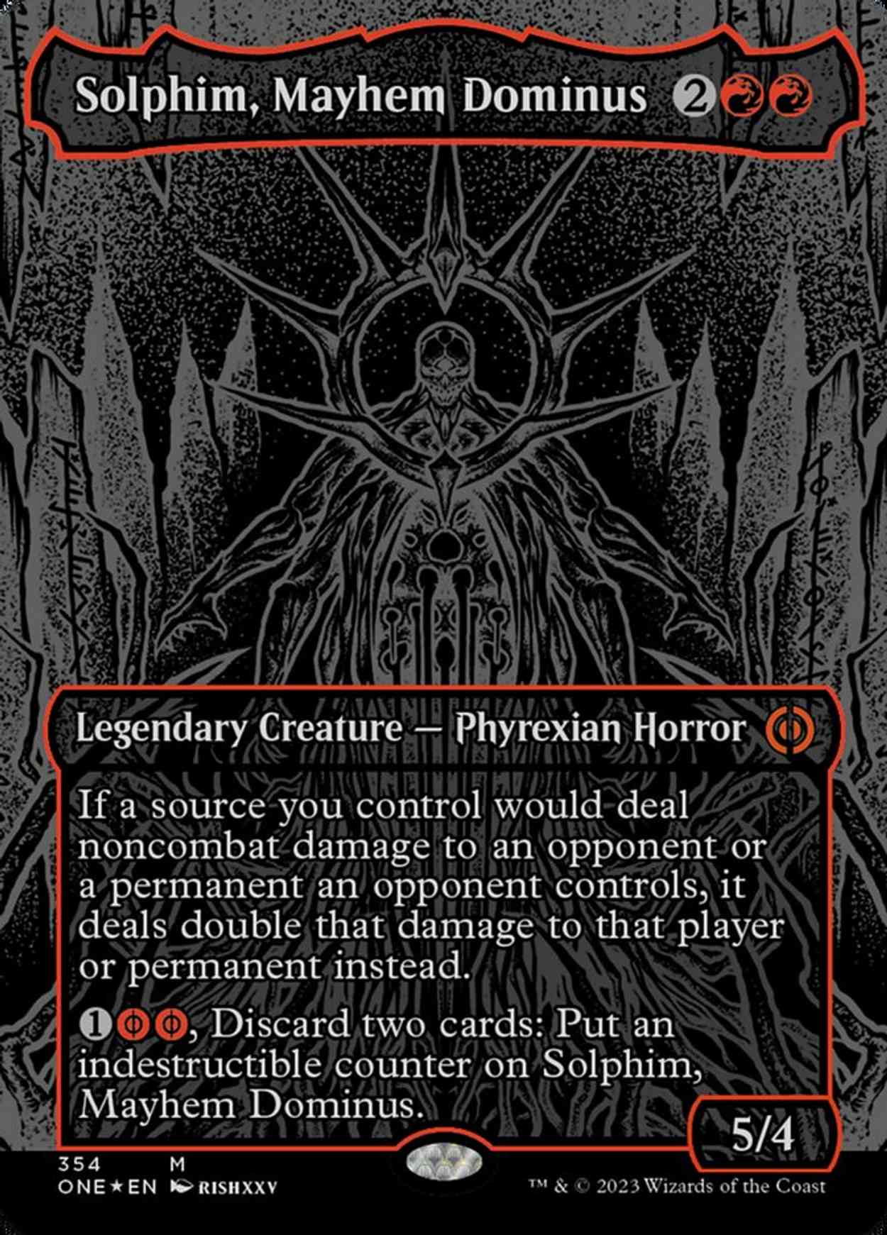 Solphim, Mayhem Dominus (Oil Slick Raised Foil) magic card front