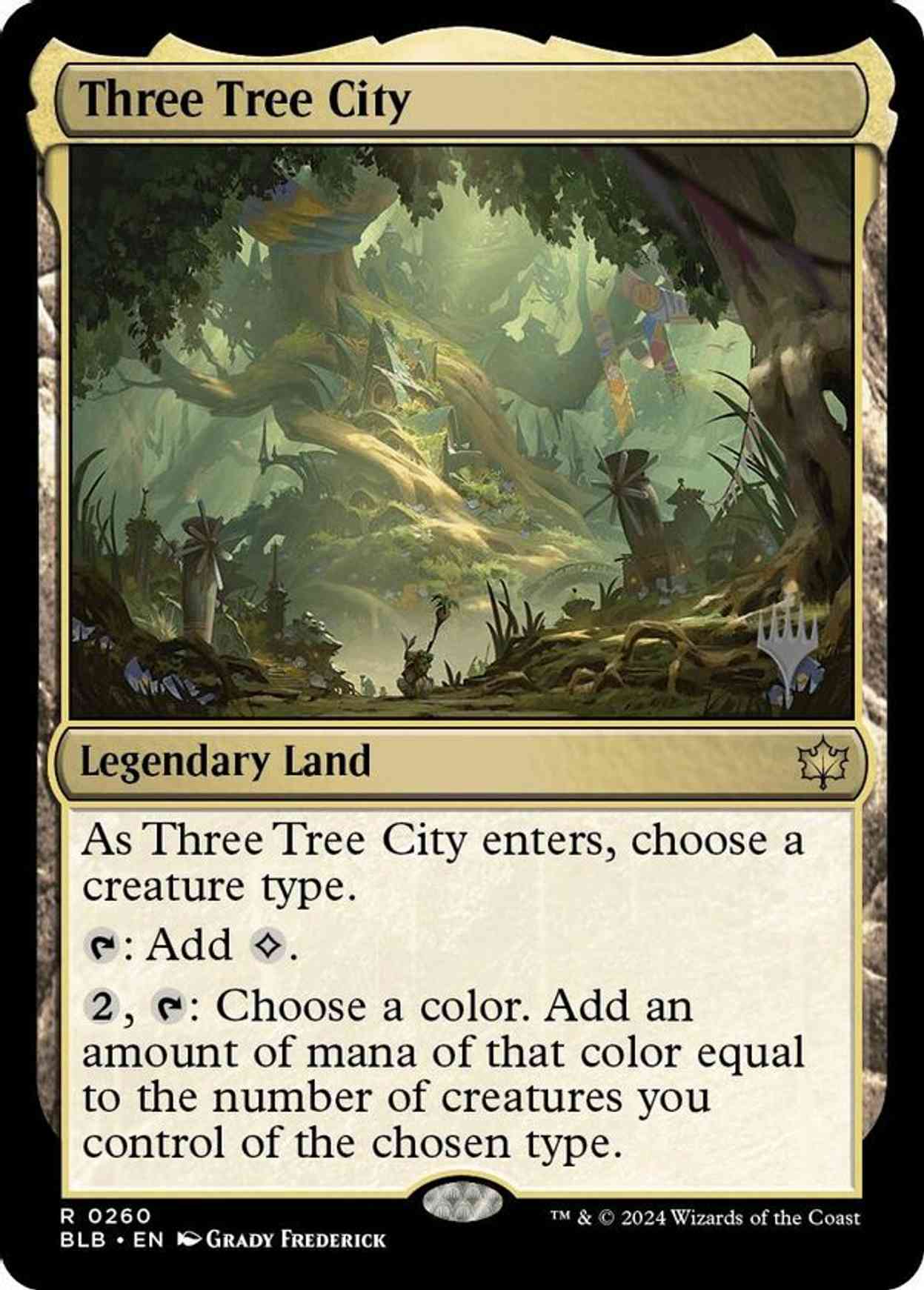 Three Tree City magic card front