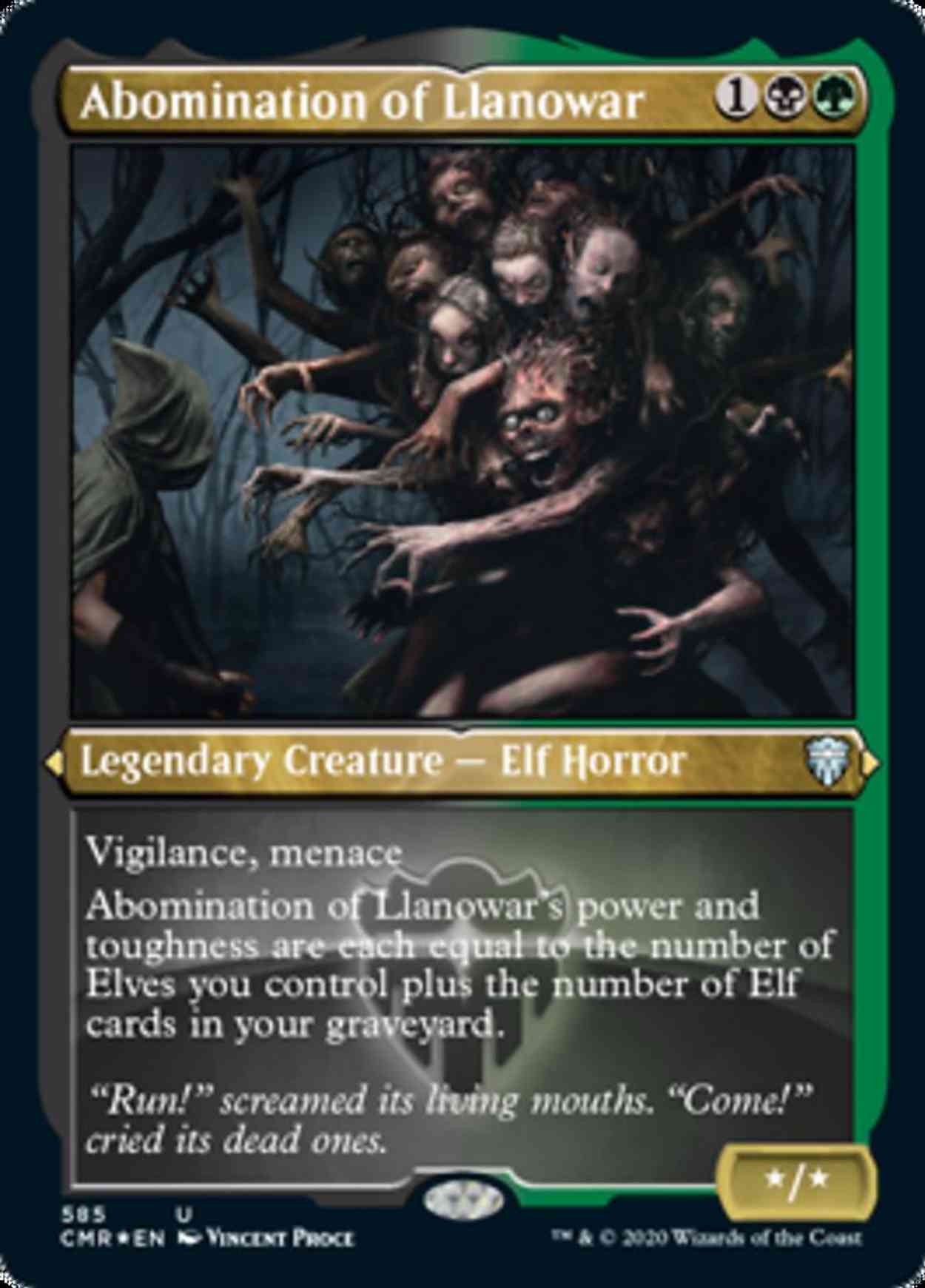 Abomination of Llanowar (Foil Etched) magic card front