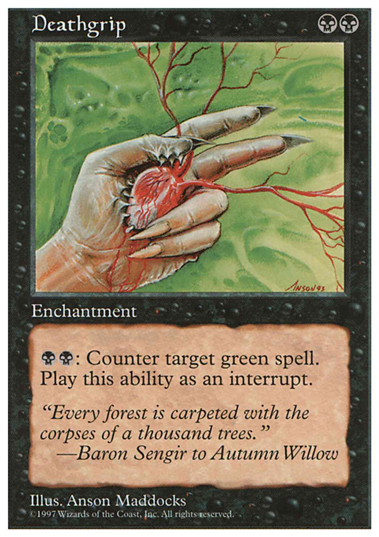 Deathgrip magic card front