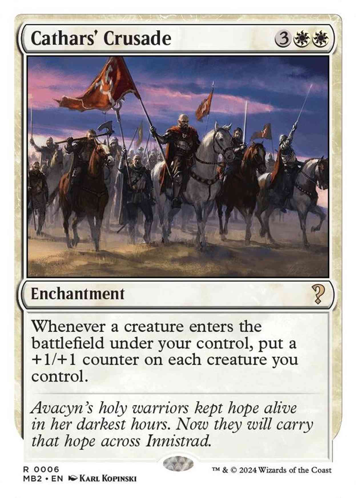 Cathars' Crusade (White Border) magic card front