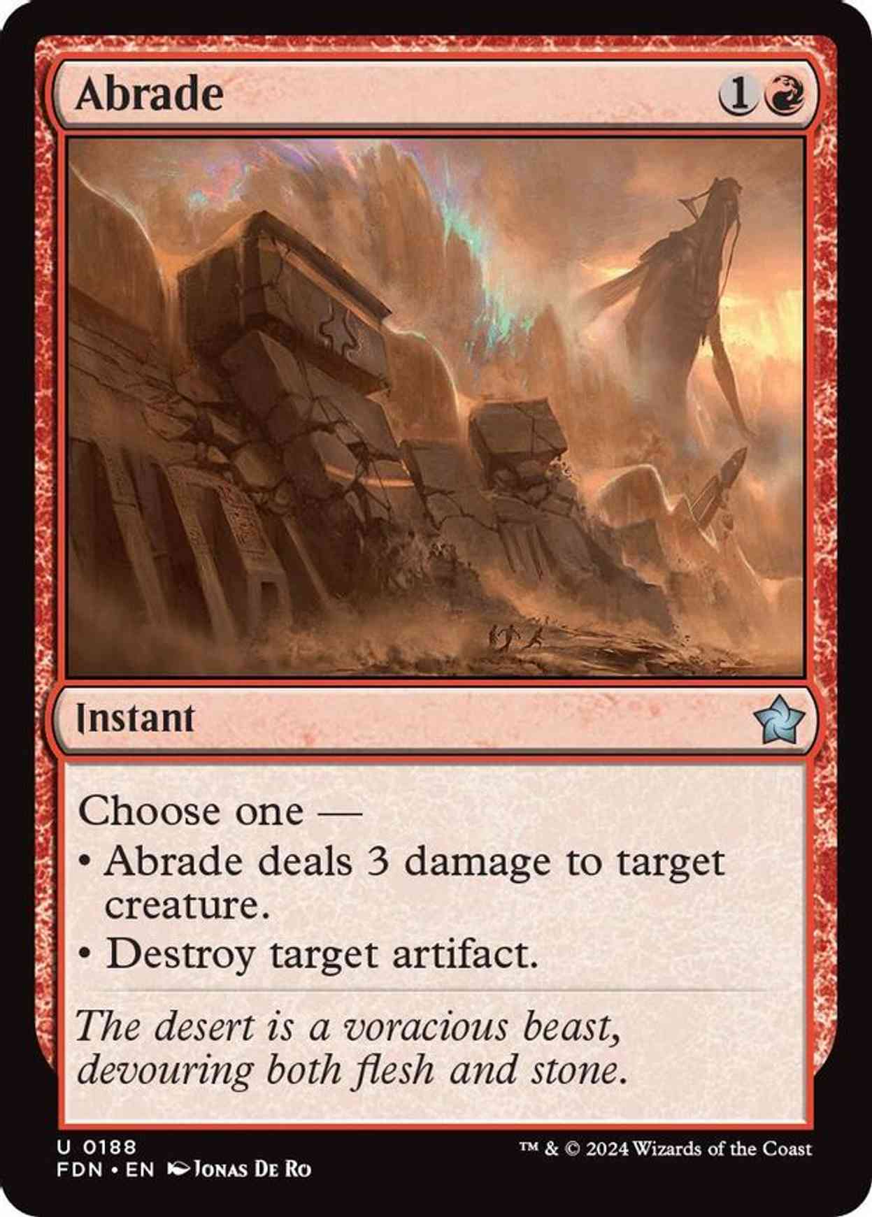 Abrade magic card front