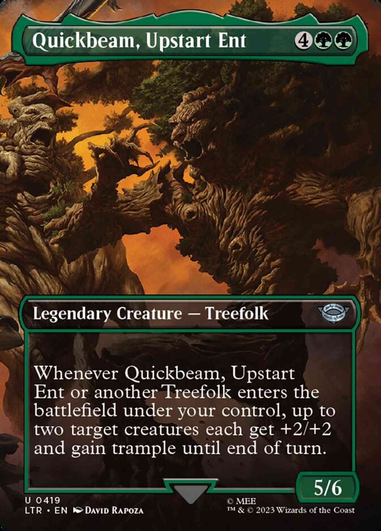 Quickbeam, Upstart Ent (Borderless) magic card front