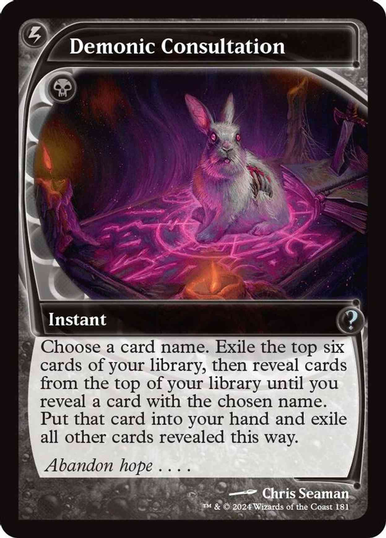 Demonic Consultation (Future Sight) magic card front