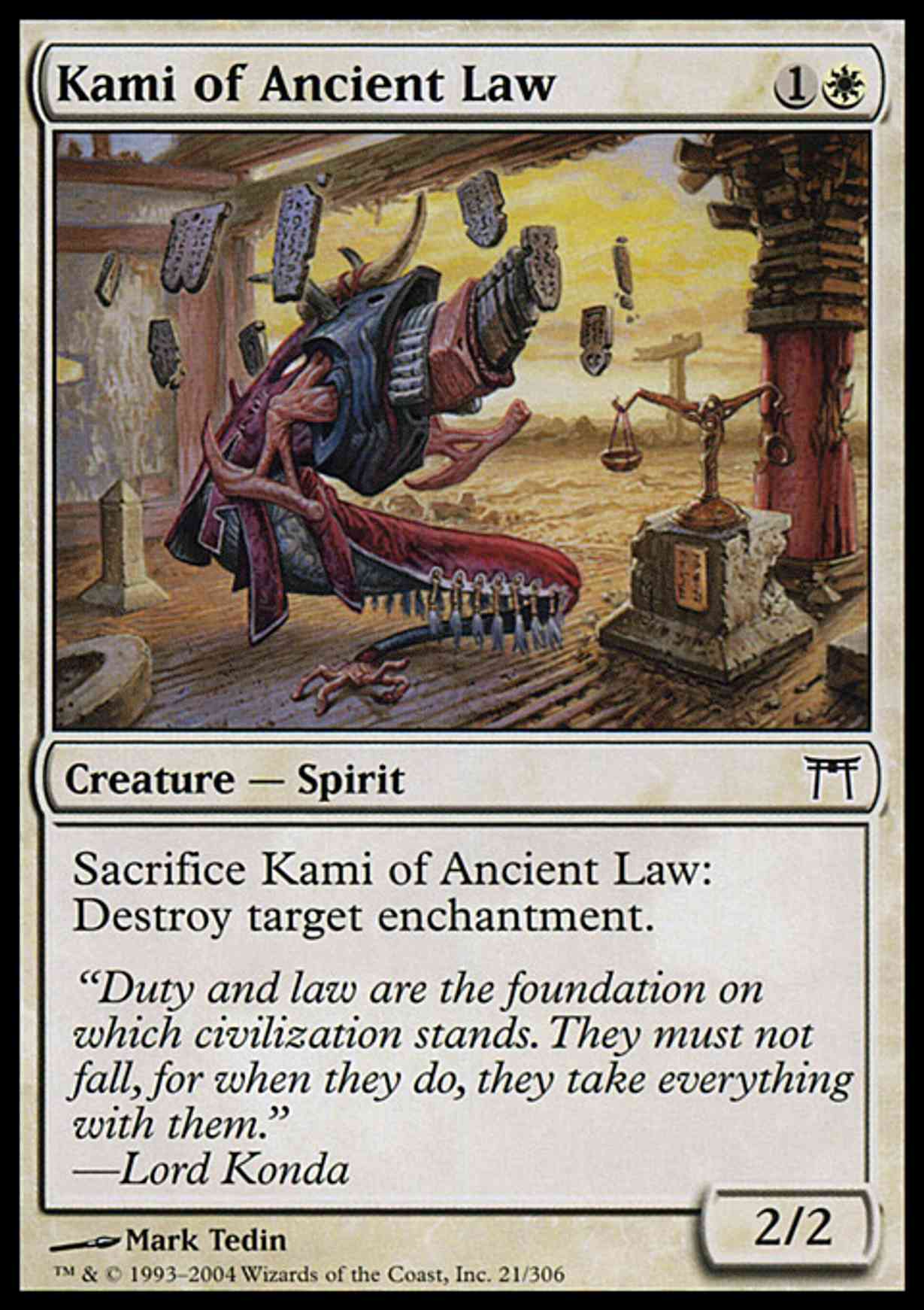 Kami of Ancient Law magic card front