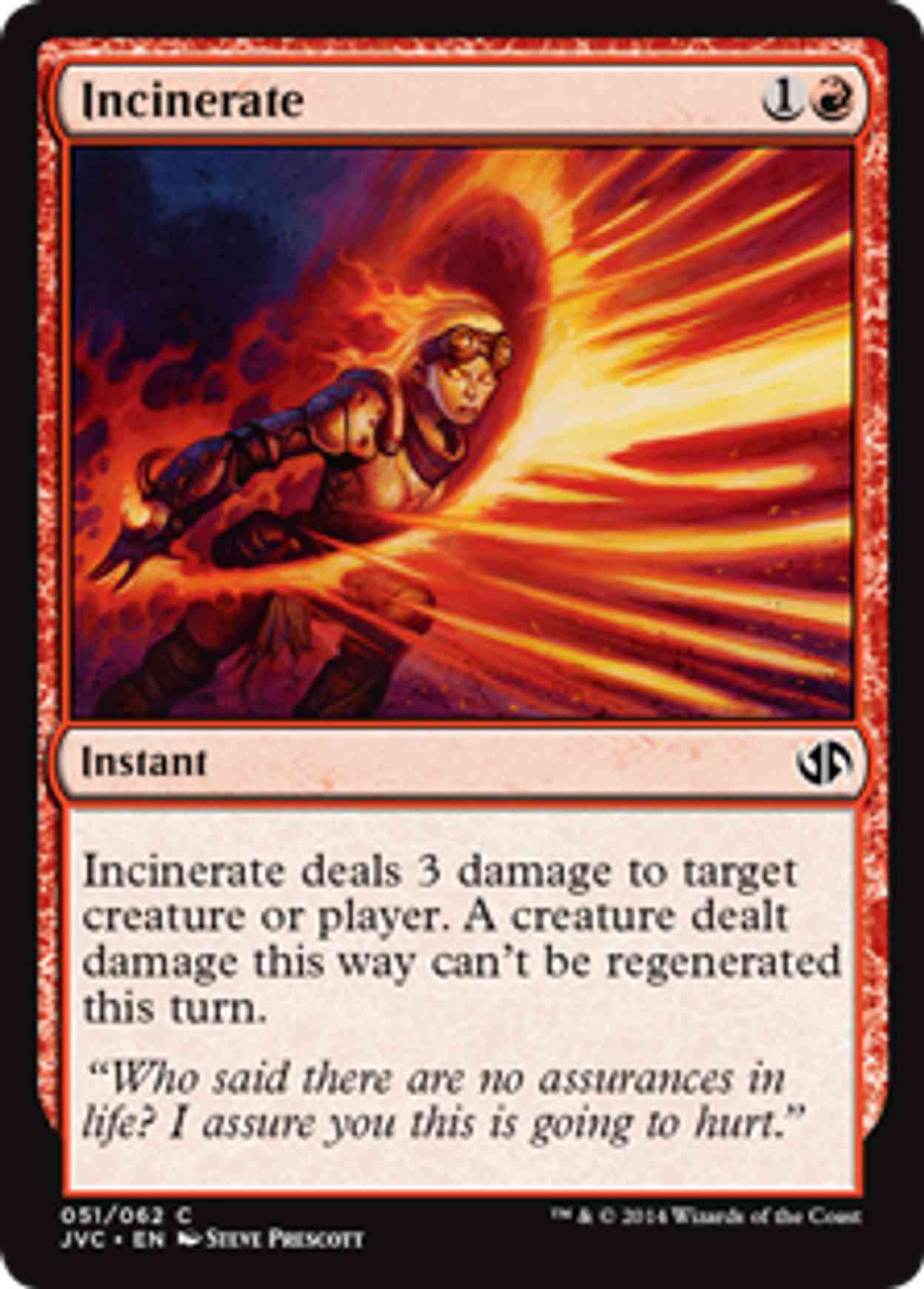 Incinerate magic card front