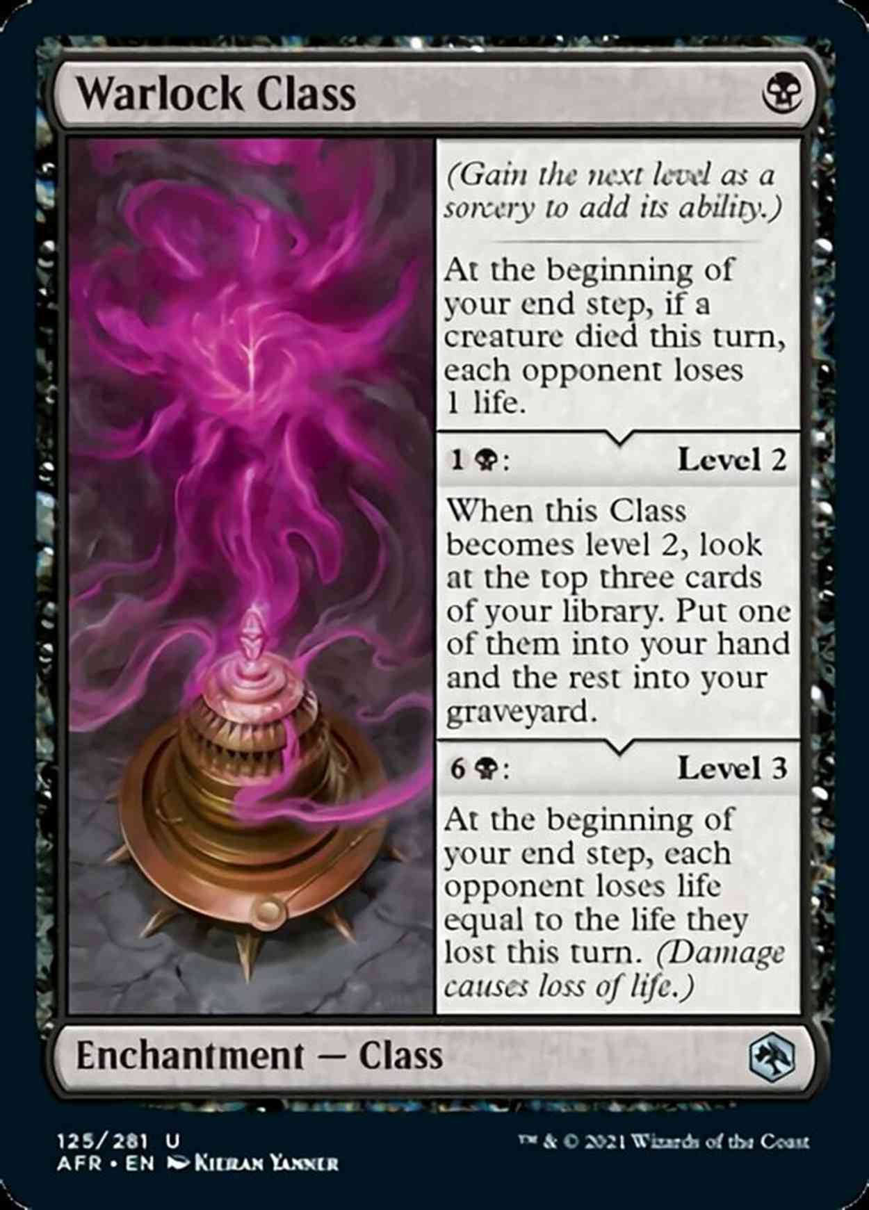 Warlock Class magic card front
