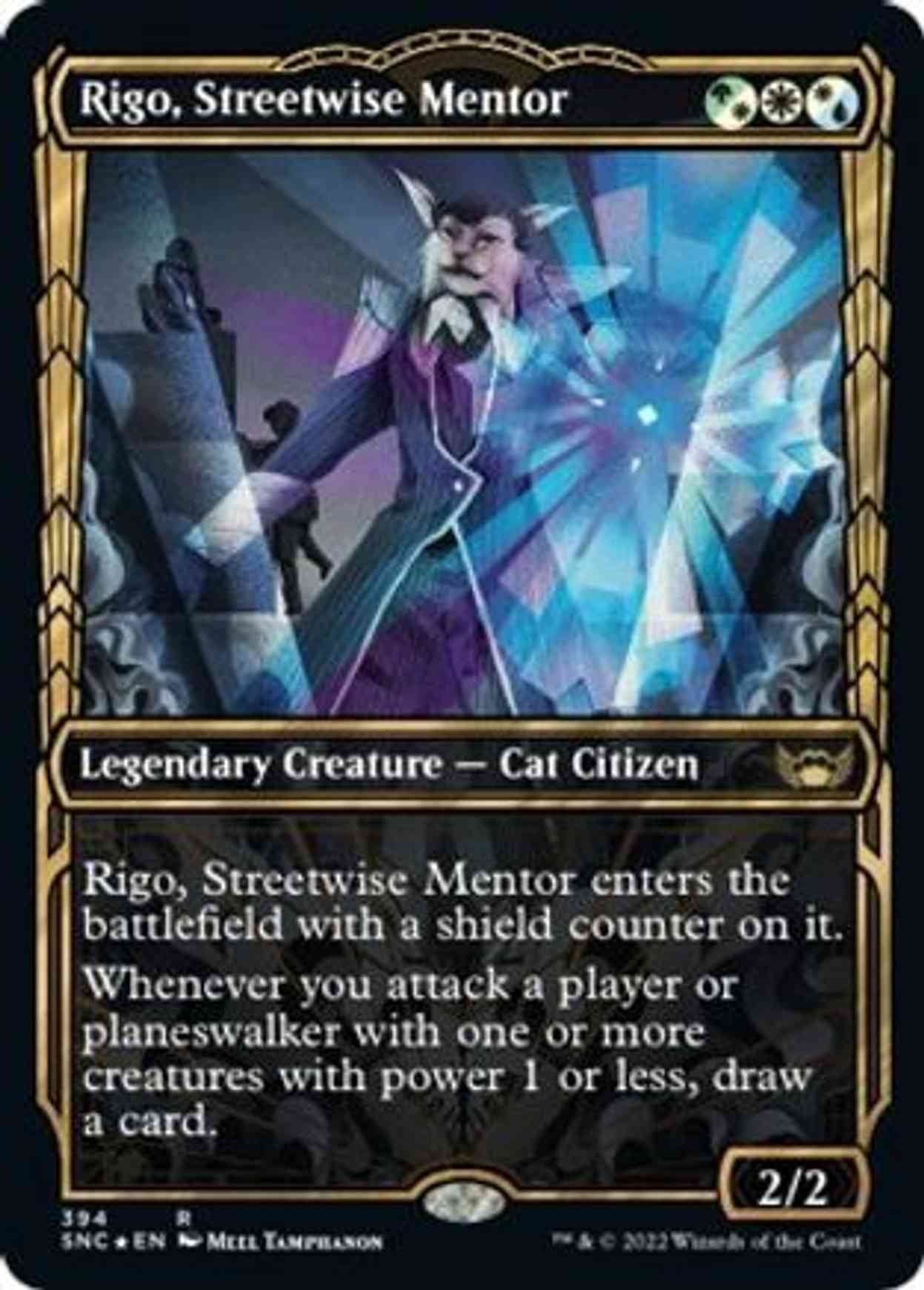 Rigo, Streetwise Mentor (Gilded Foil) magic card front