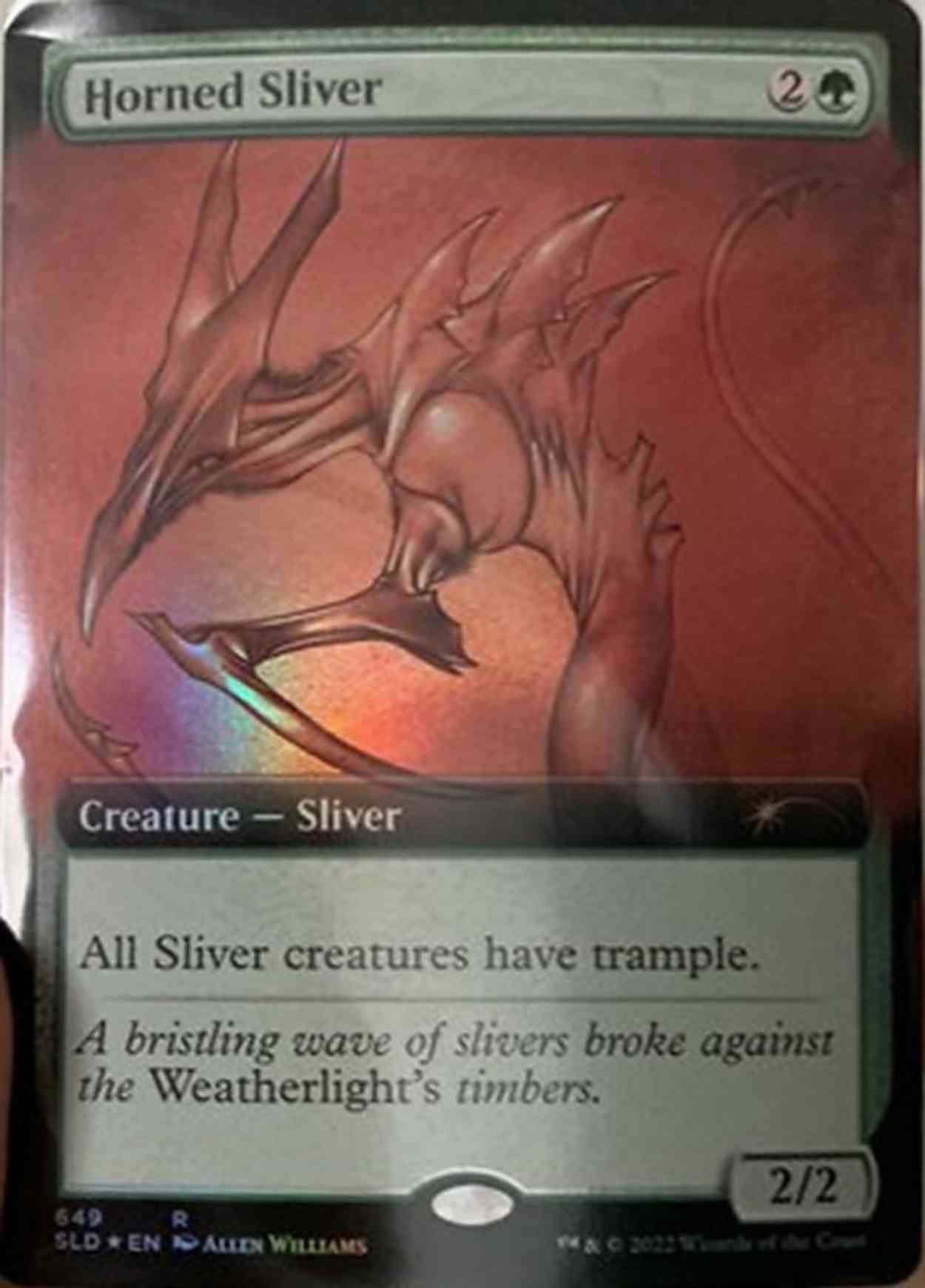 Horned Sliver (Extended Art) magic card front