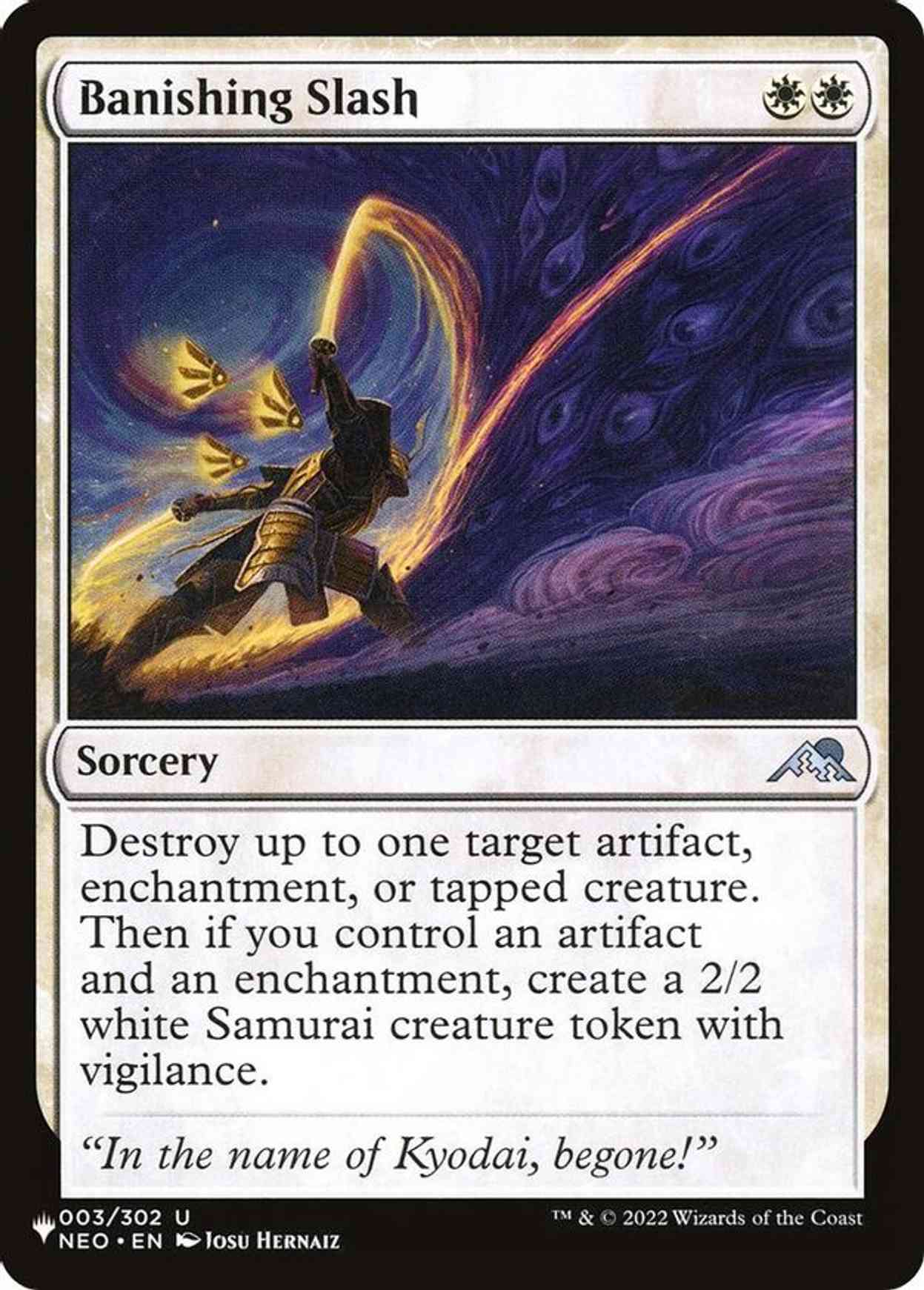 Banishing Slash magic card front